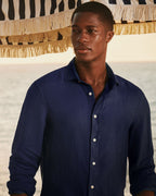 Pure Linen Shirt - Navy